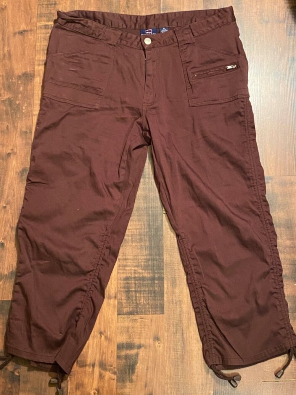 Bugle Boy Capri Pants Juniors Size 13 Brown Pockets Fall Casual Drawstring Legs